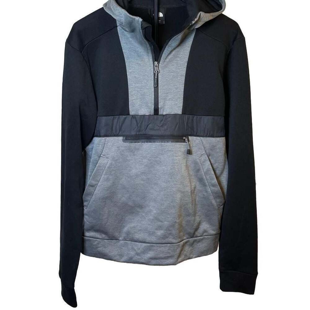 The North Face Mens Small Mountain Athletics 1/4 Zip Hoodie Grey/Black